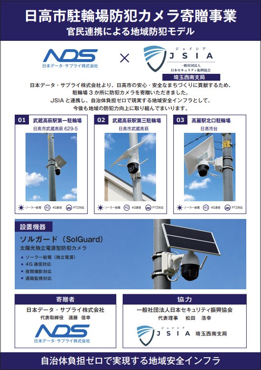 日高市駐輪場防犯カメラ寄贈事業パネル